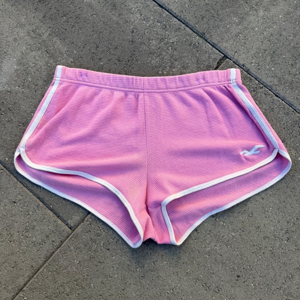 Hollister Pink Waffle Knit Dolphin Lounge Shorts Small
